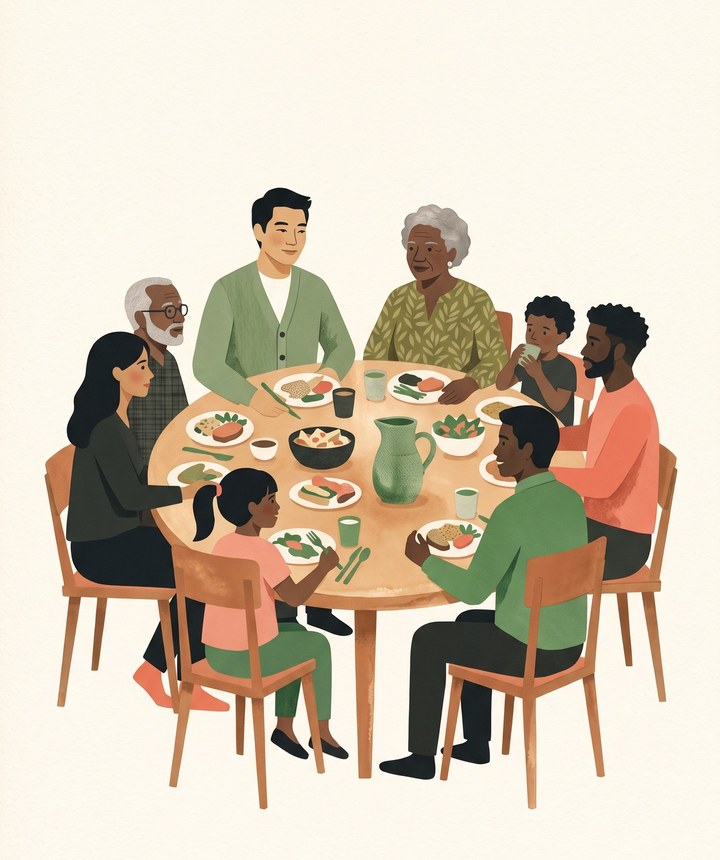 Abstract editorial artwork for Family & Parenting